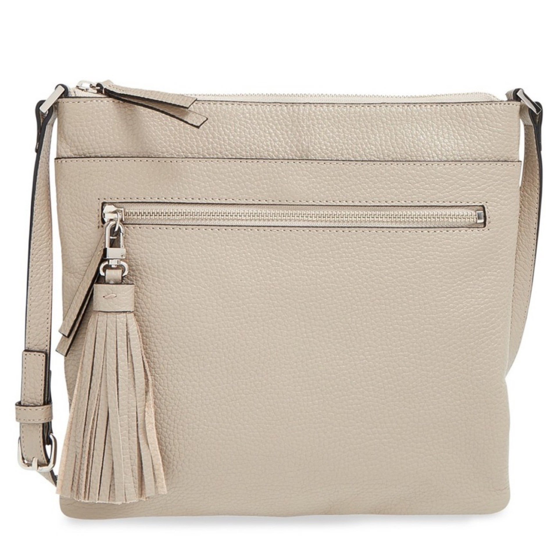 Halogen tasseled leather crossbody bag outlet